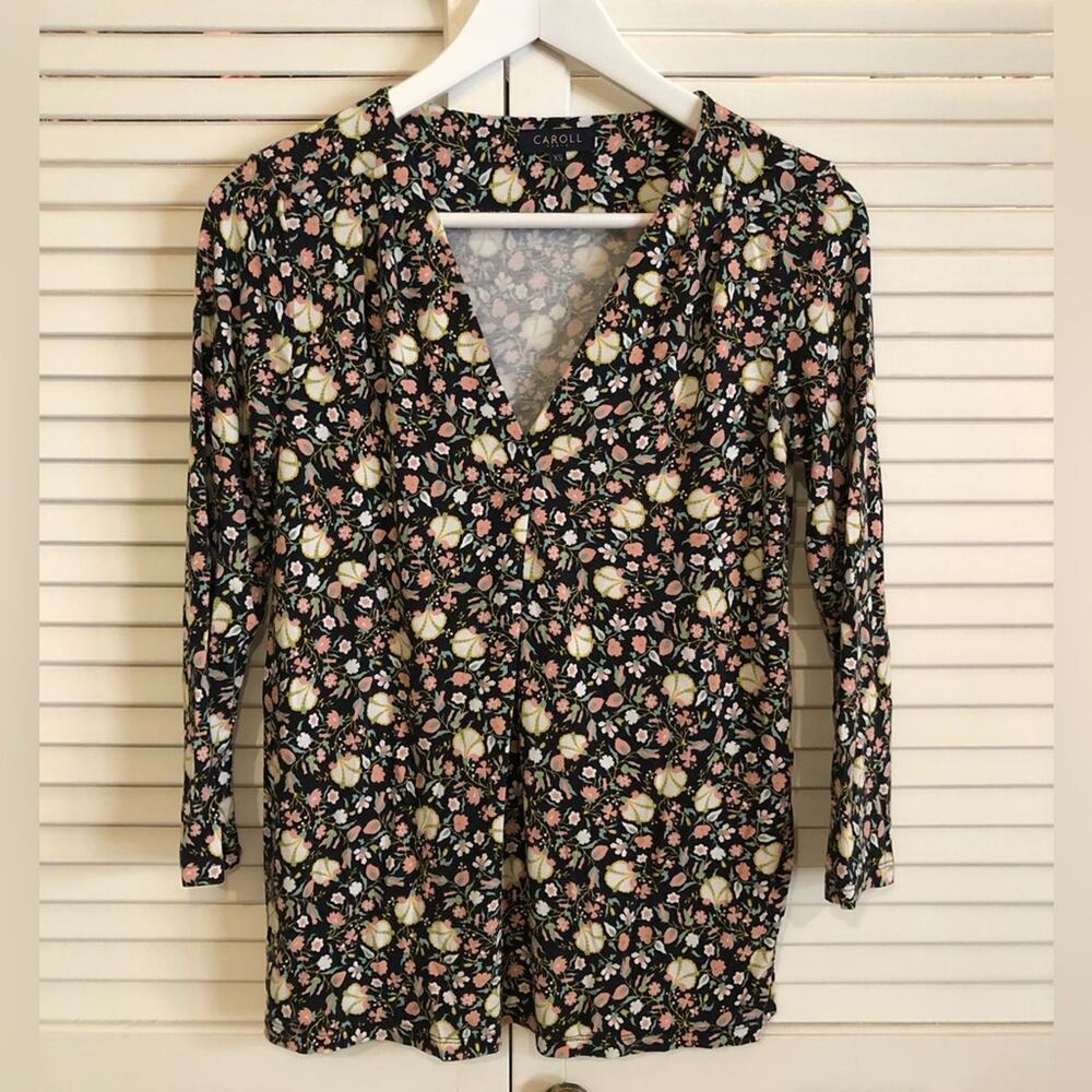 Caroll Paris Floral 3/4 Length Sleeve Blouse
